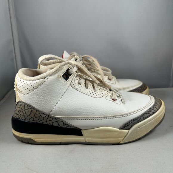 Nike Kids 3Y Air Jordan(PS) 3 Sneakers Retro White Cement Reimagined DM0966-100 - Picture 4 of 9
